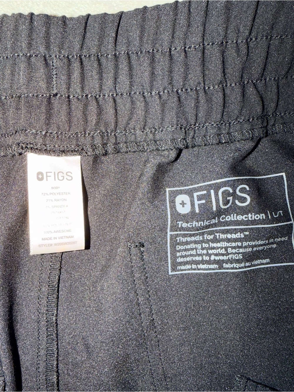 FIGS Black Technical Track Pants